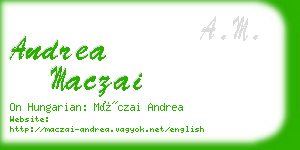 andrea maczai business card